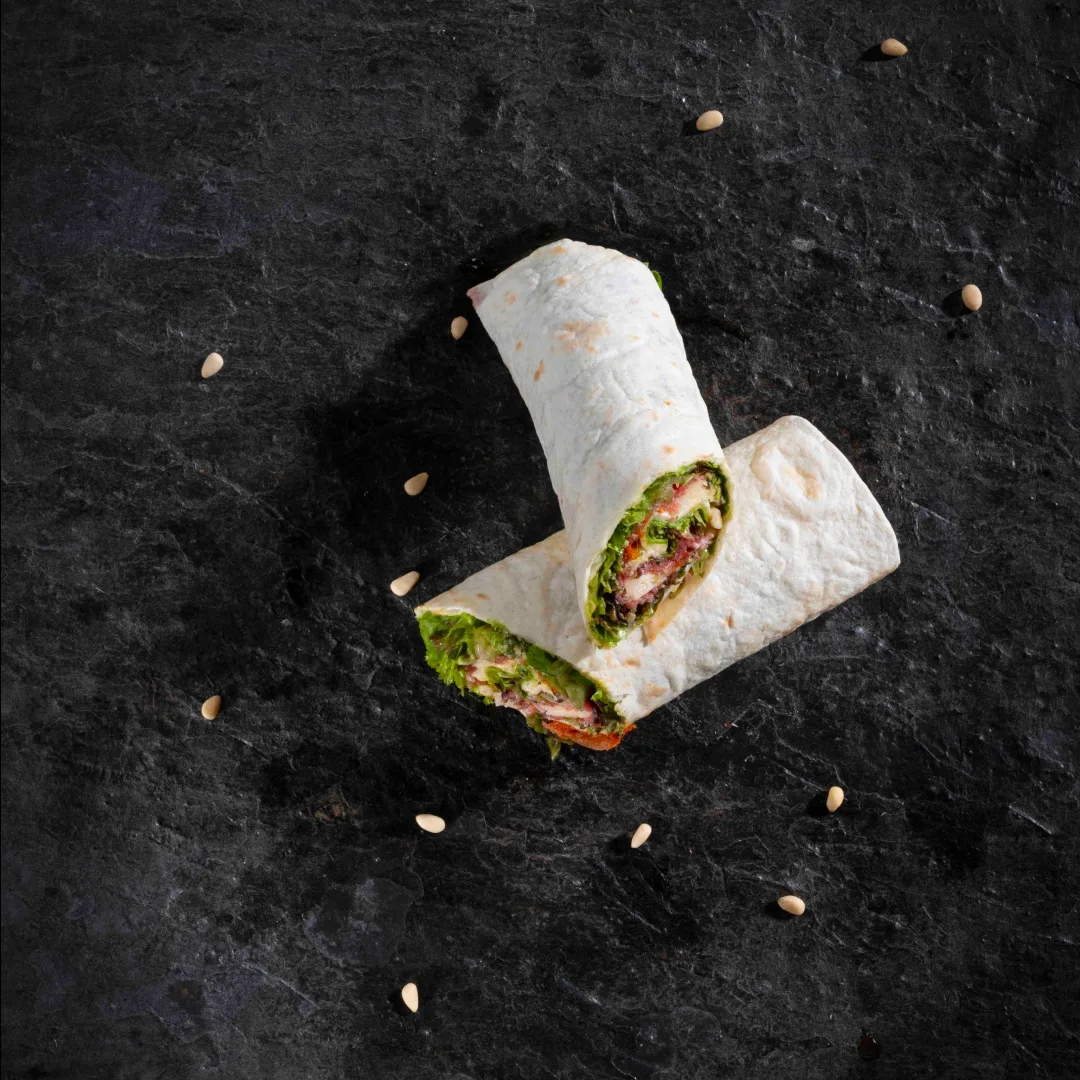 Verse carpaccio wrap als lunchgerecht bij Hush.