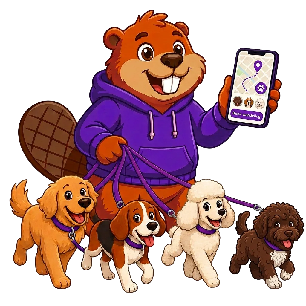 Illustratie van een bever die een app of platform bouwt